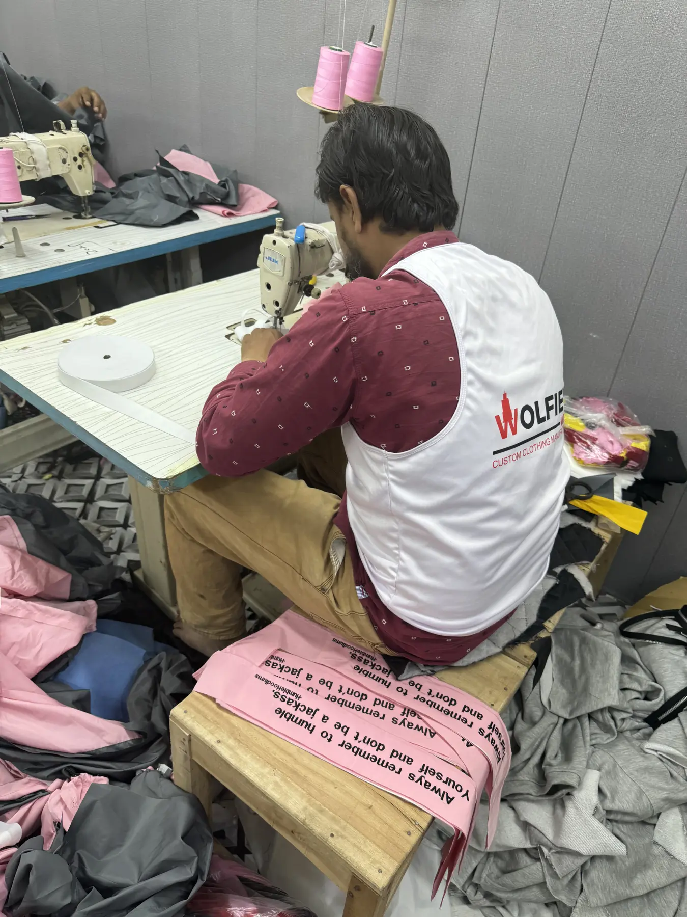 Wolfiey Wear apparel production team in Sialkot